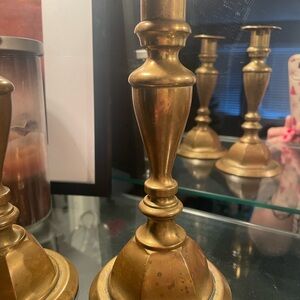 Vintage Solid Brass Candlesticks | Matching Pair | Taper Holders